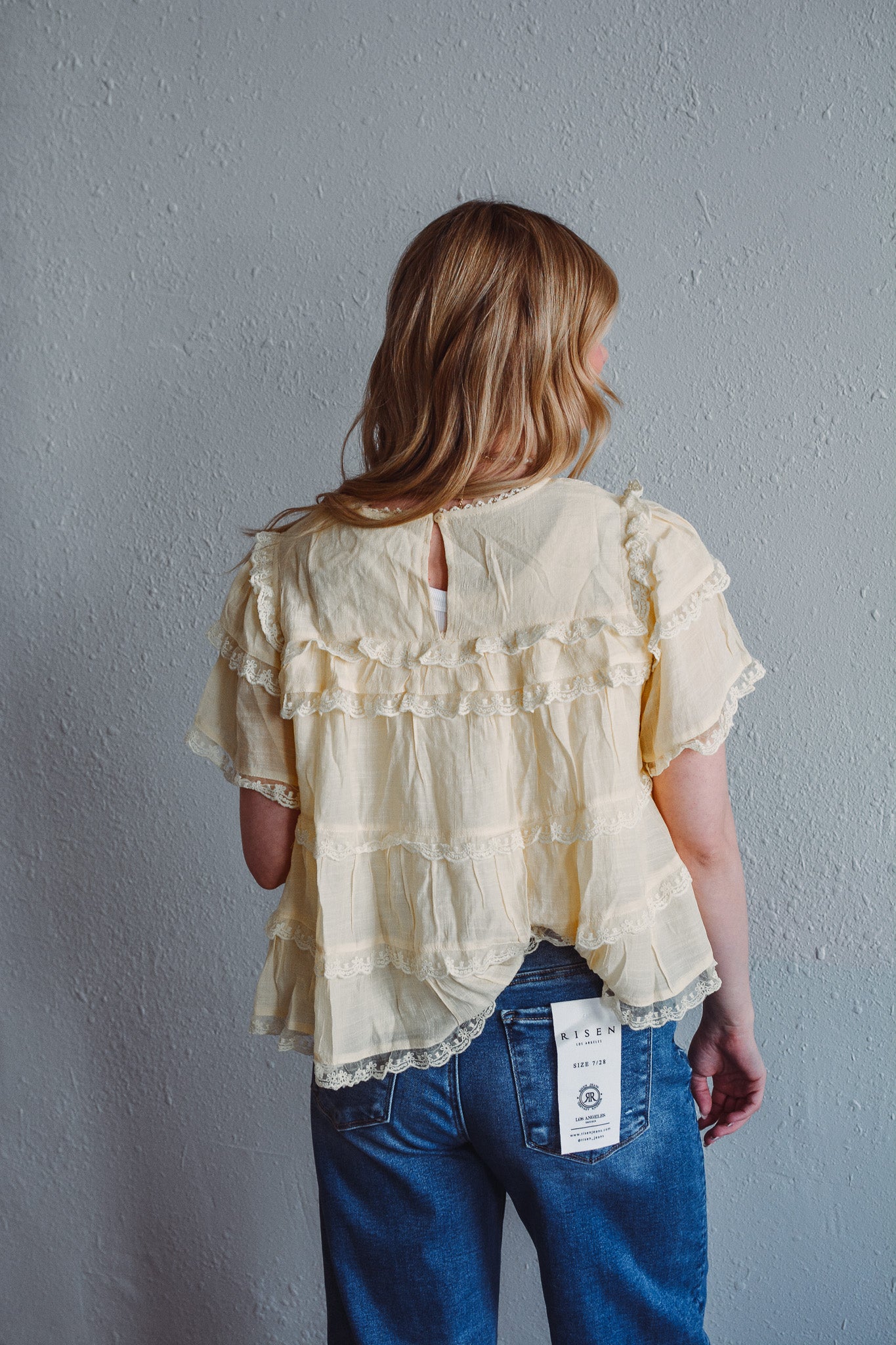Butter Yellow Ruffle Top