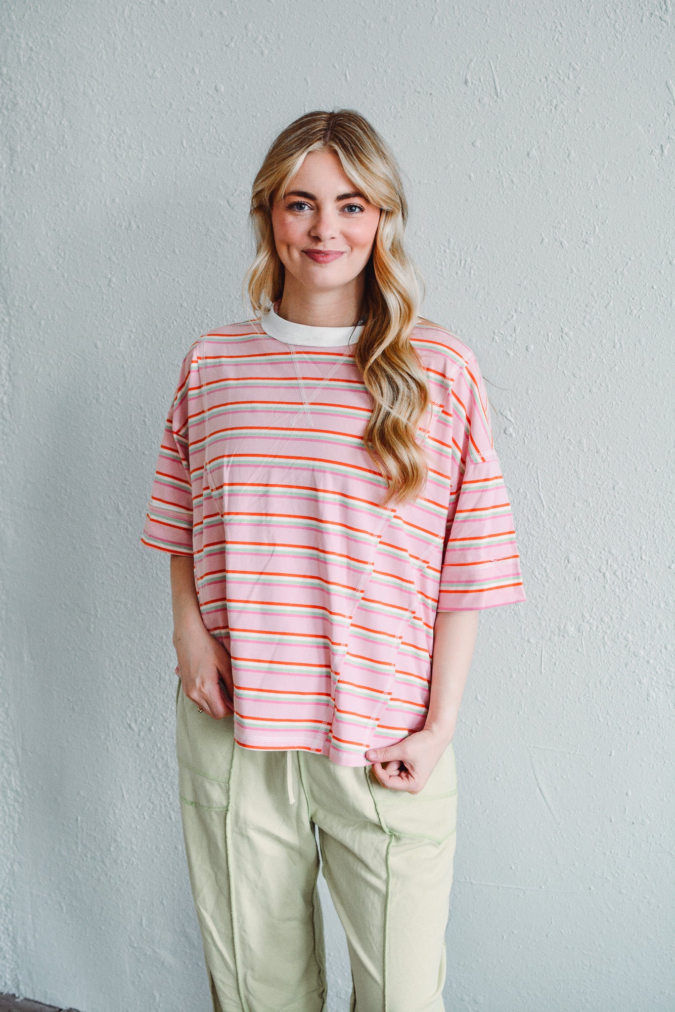 Weekend Pink Striped Tee