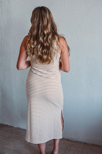 Tan Serena Stripe Dress