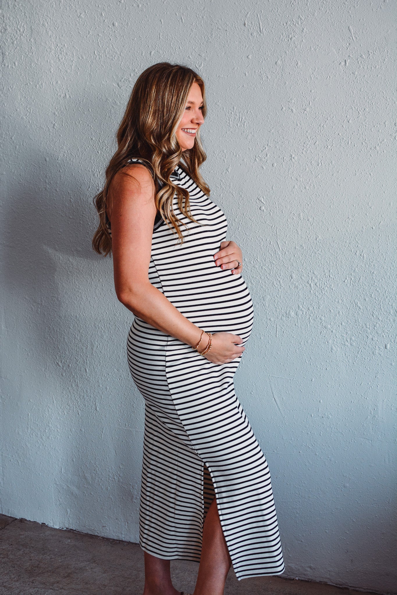 Black Serena Stripe Dress