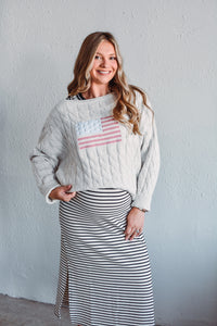 Black Serena Stripe Dress