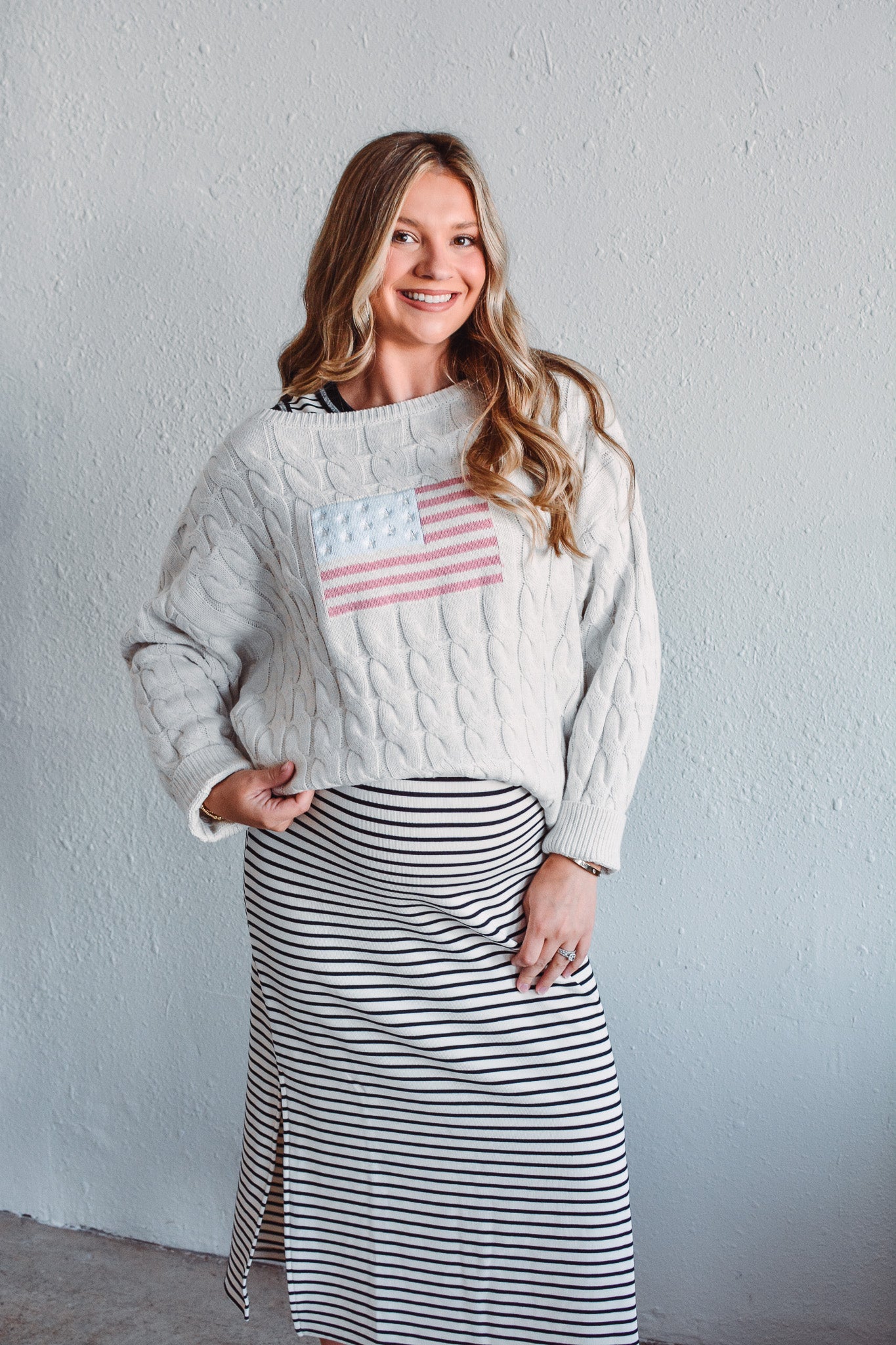 Black Serena Stripe Dress
