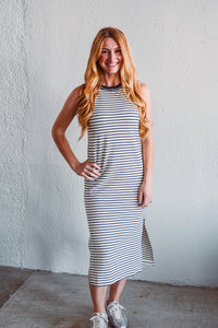 Navy Serena Stripe Dress