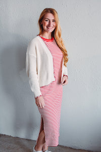 Red Serena Stripe Dress