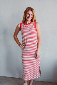 Red Serena Stripe Dress