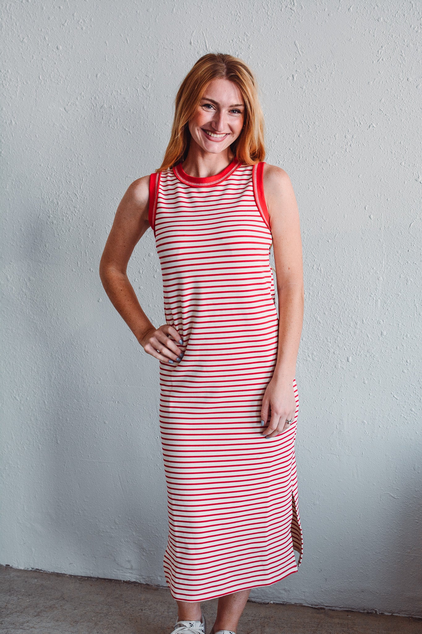 Red Serena Stripe Dress