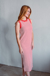 Red Serena Stripe Dress