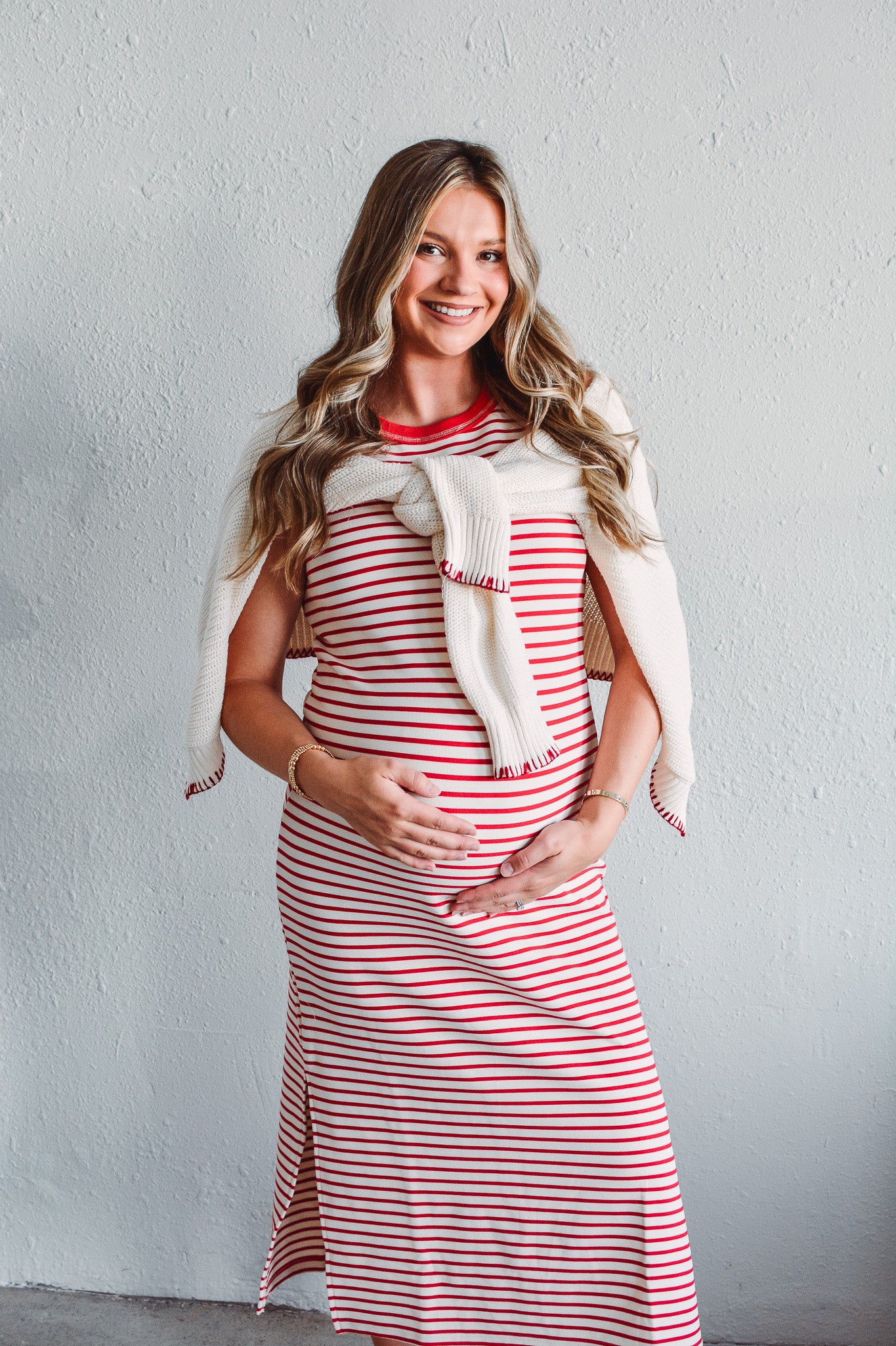 Red Serena Stripe Dress