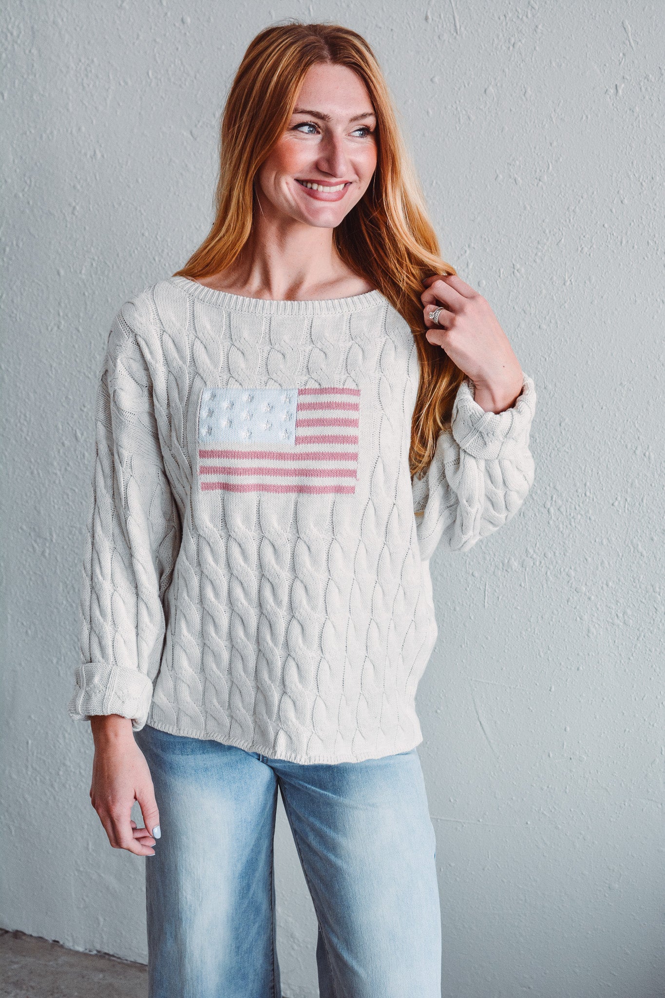 Freedom Flag Cable Knit