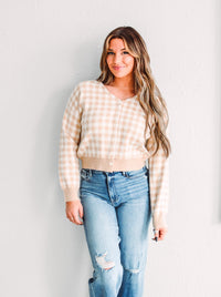 Latte Checkered Sweater