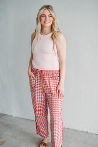 Pink Gingham Pants