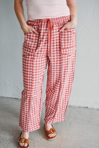 Pink Gingham Pants