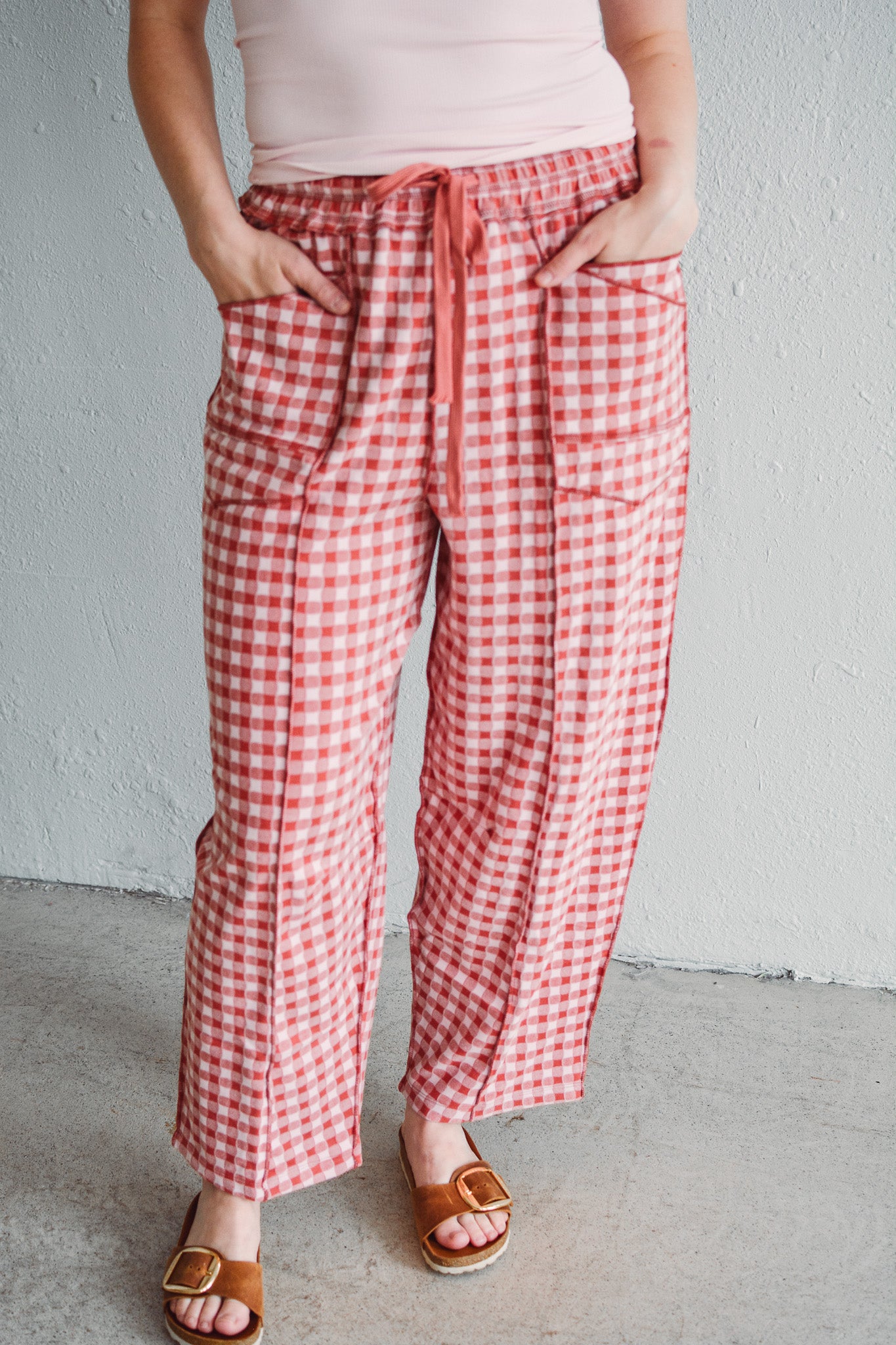 Pink Gingham Pants