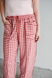 Pink Gingham Pants