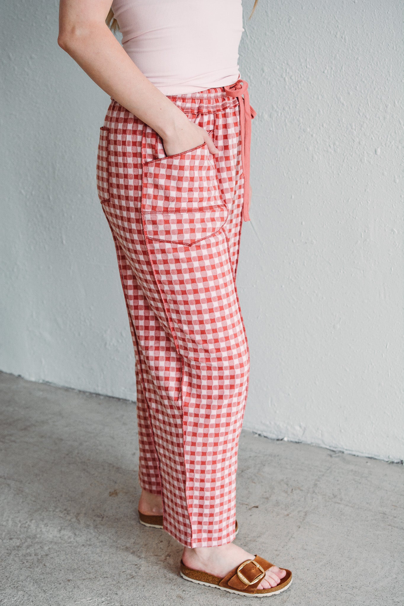 Pink Gingham Pants