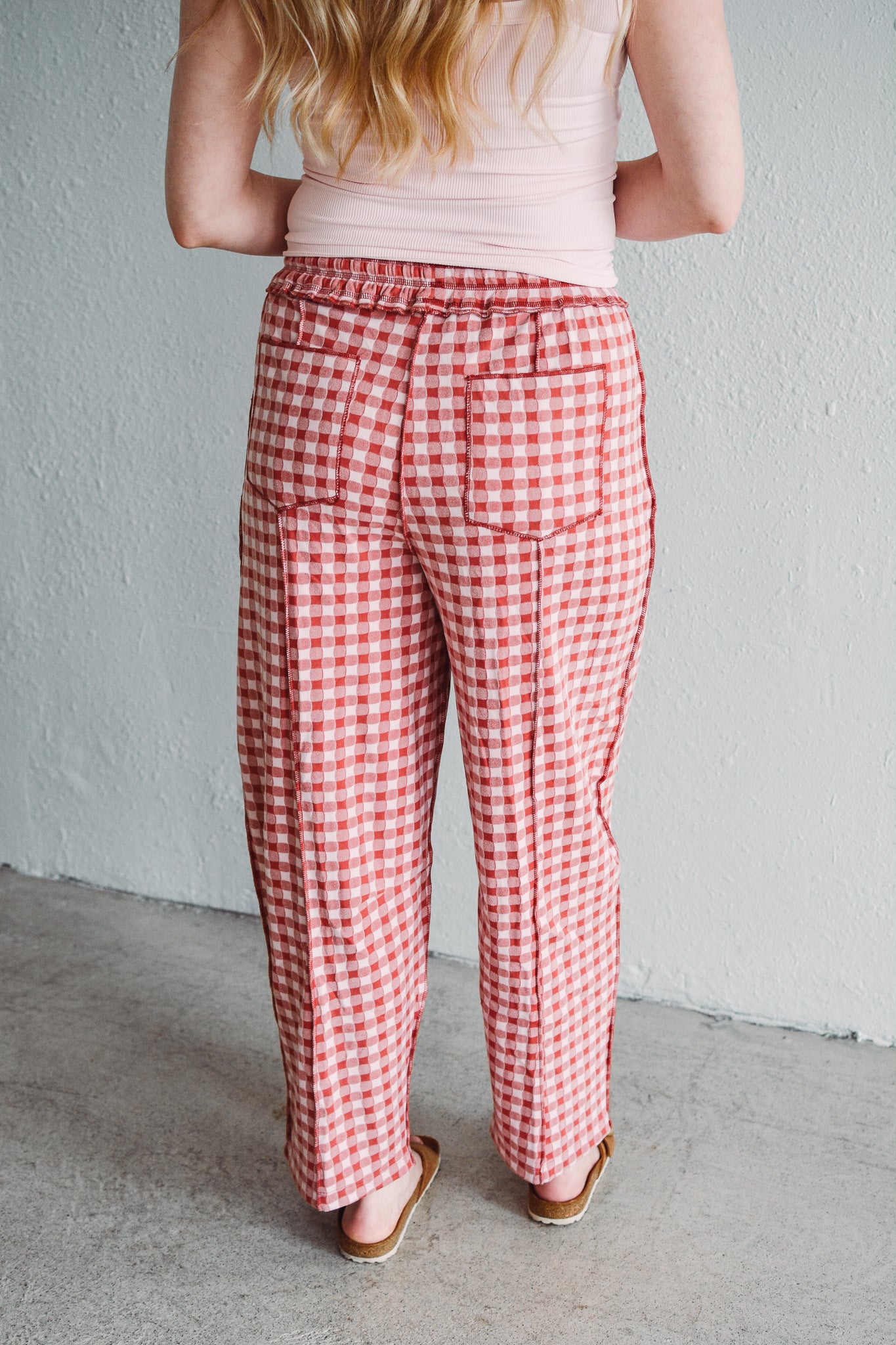 Pink Gingham Pants