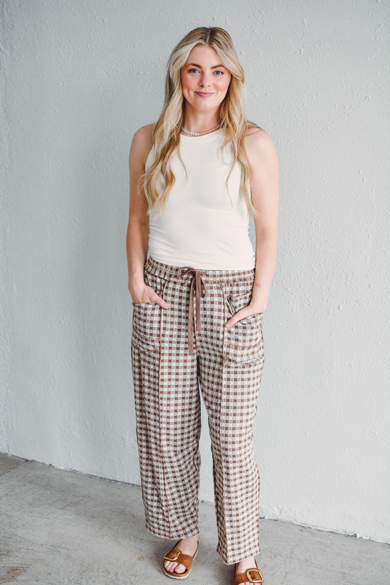Mocha Gingham Pants