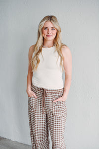 Mocha Gingham Pants