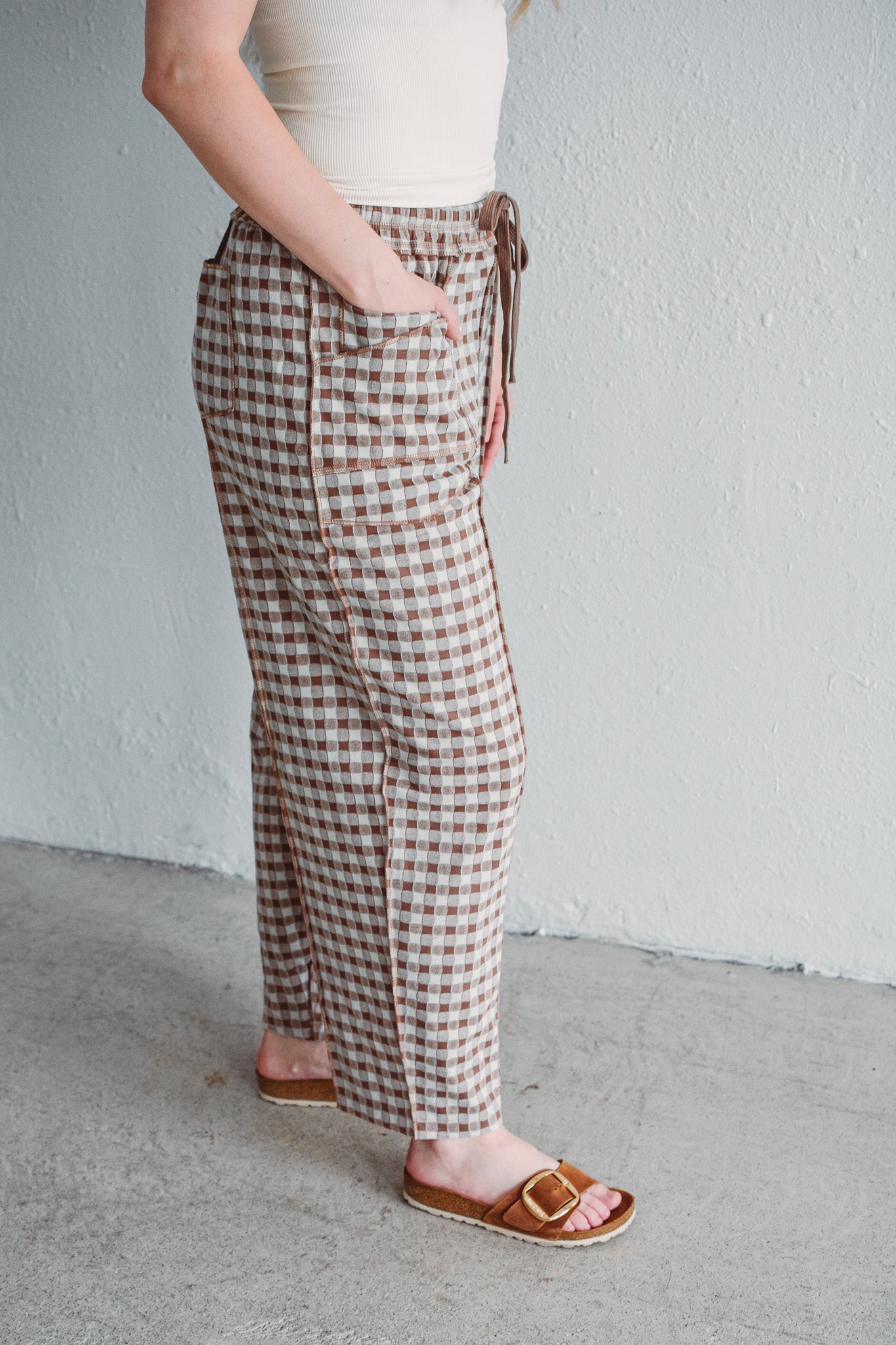 Mocha Gingham Pants