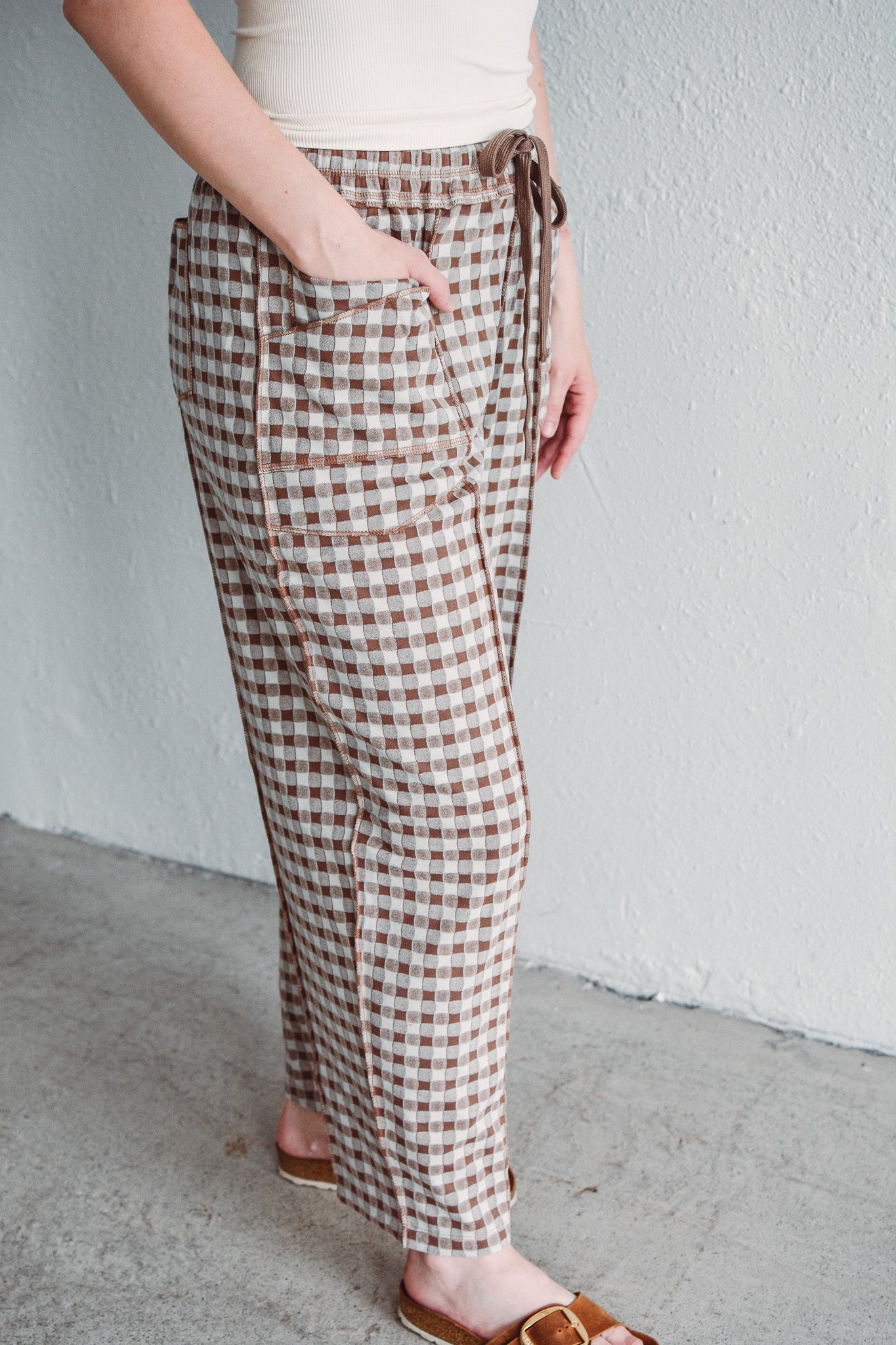 Mocha Gingham Pants