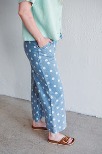Polka Dot Denim Pants