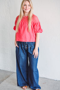 Relaxed Wide-Leg Denim Pants
