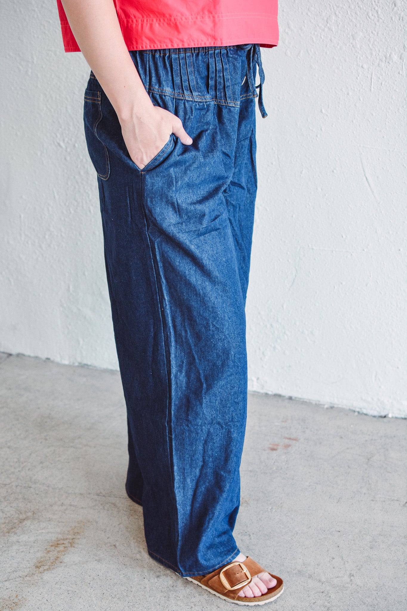 Relaxed Wide-Leg Denim Pants