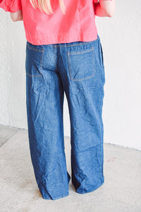 Relaxed Wide-Leg Denim Pants