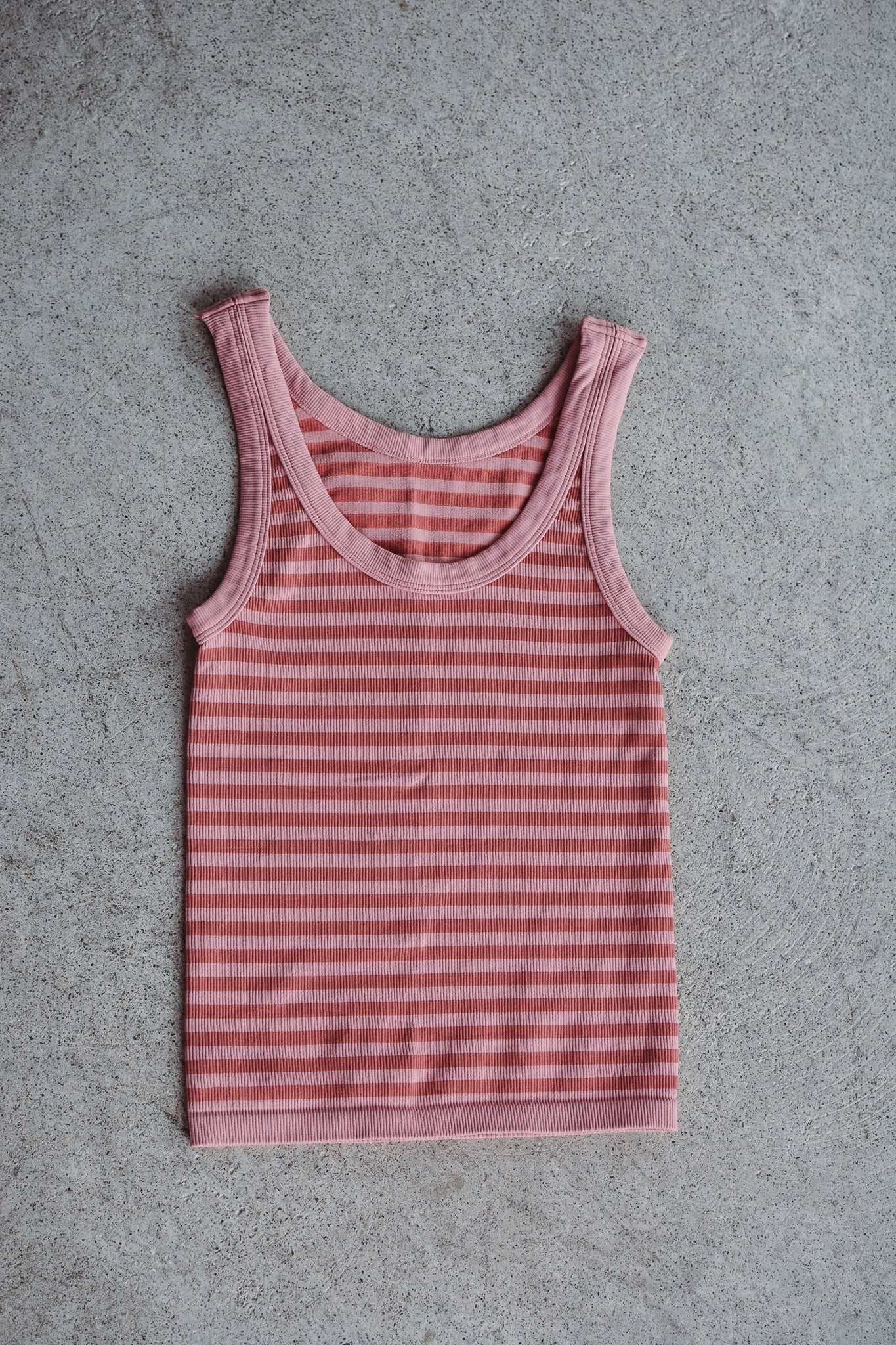 Dusty Rose Striped Reversible Tank