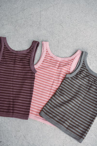 Olive Striped Reversible Tank