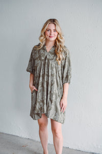 Olive Paisley Dress