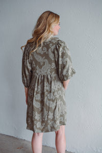 Olive Paisley Dress