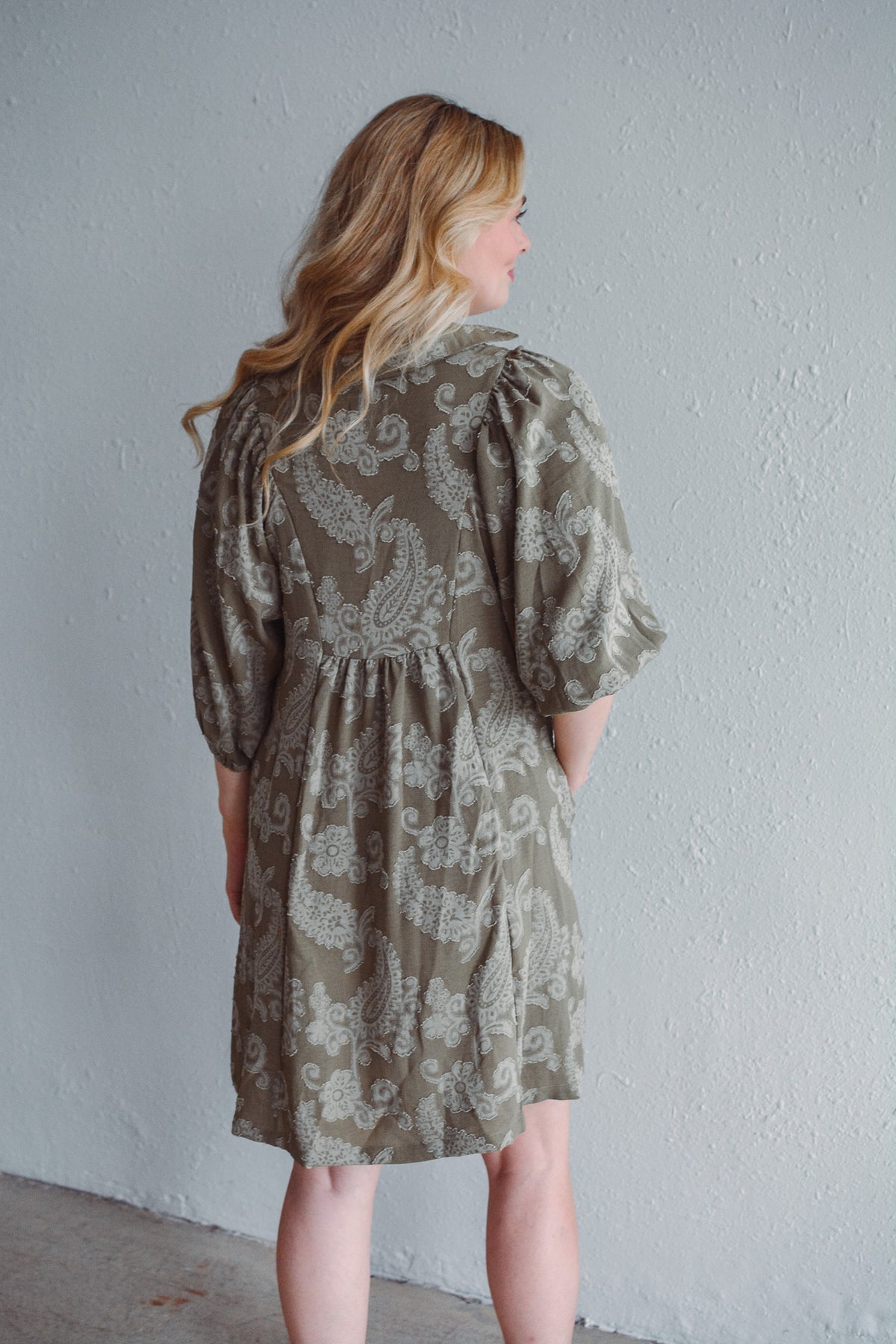 Olive Paisley Dress