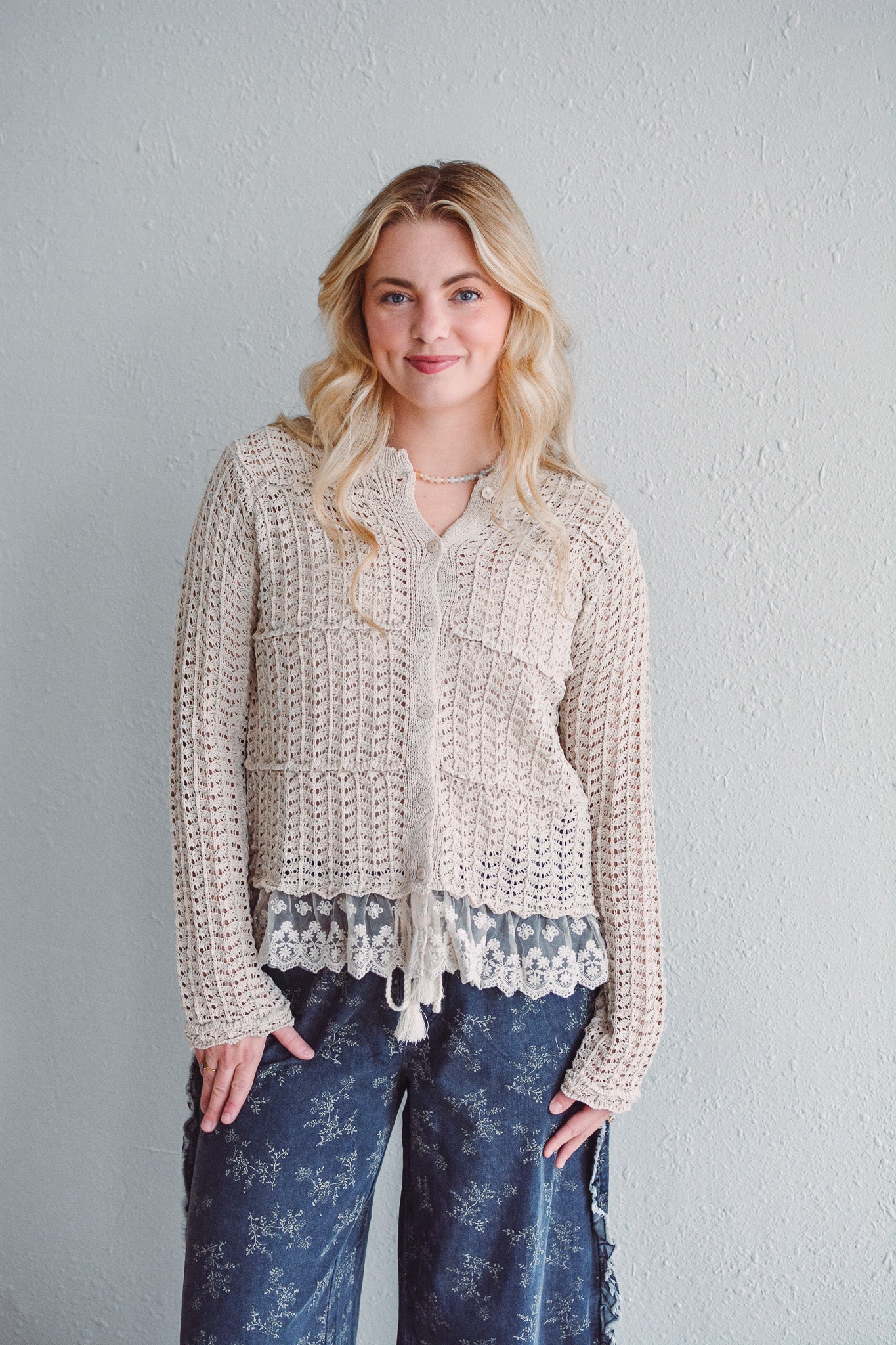 Edith Lace Knit Cardi