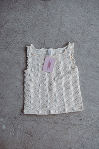 Cream Textured Edge Tank