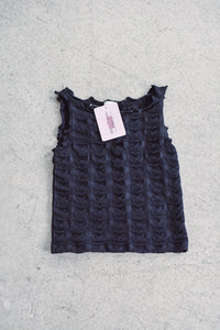 Black Textured Edge Tank