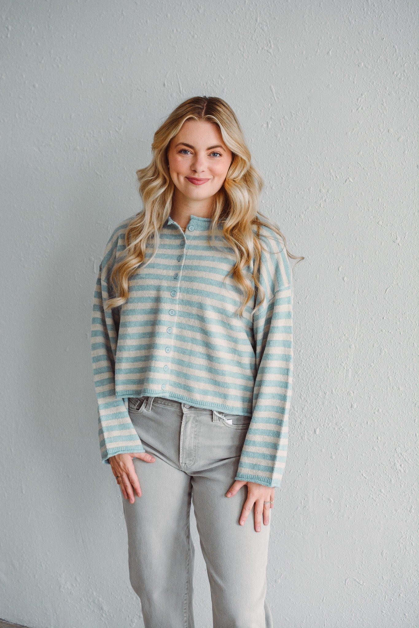 Willow Blue Stripe Cardigan