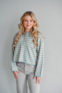 Willow Blue Stripe Cardigan