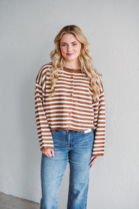 Willow Espresso Stripe Cardigan