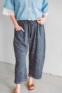 Ash Dotted Barrel Pant