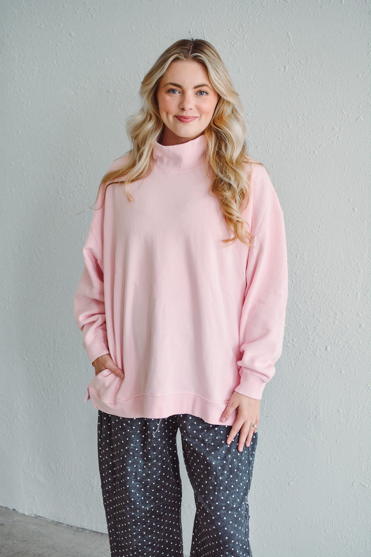 Charlie Blush Mock Neck