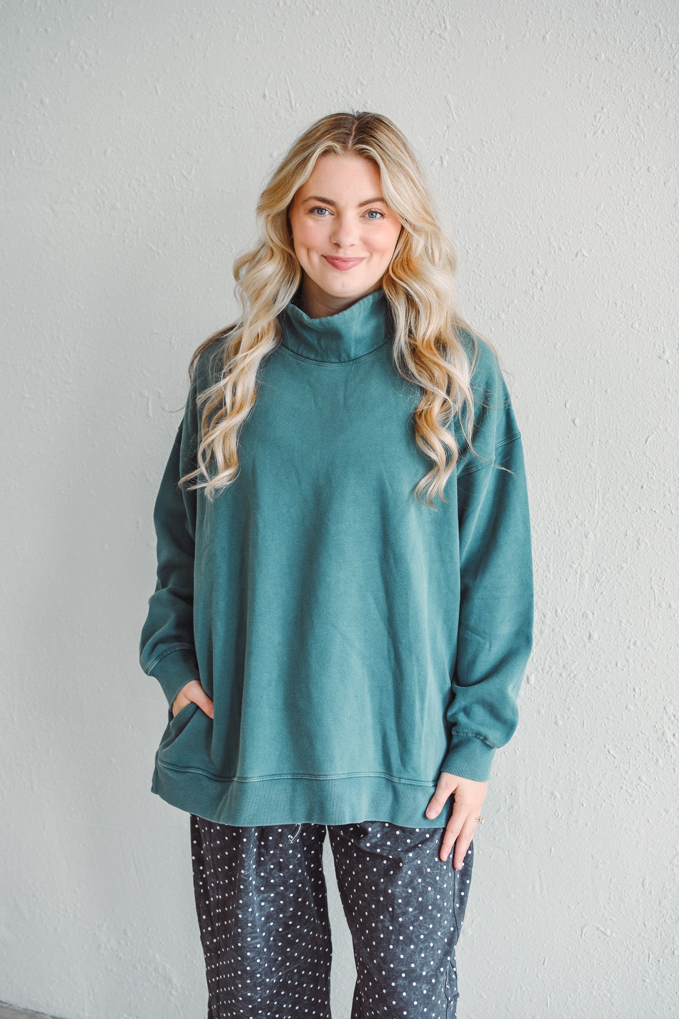 Charlie Teal Mock Neck