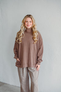 Charlie Mocha Mock Neck