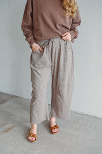 Sand Dotted Barrel Pant