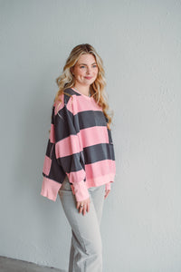 Pink Stripe Sweatshirt