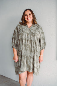 Olive Paisley Dress