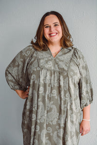 Olive Paisley Dress