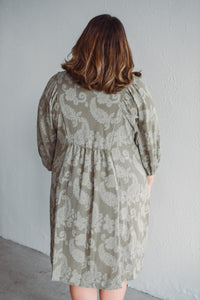 Olive Paisley Dress