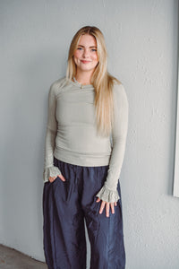 Sage Textured Knit Top