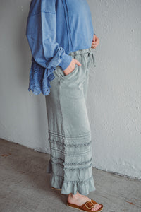 Hannah Ruffle Wide Leg
